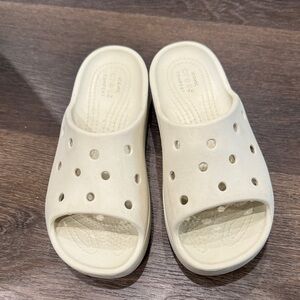 CROCS Kids Cream Slide Sandals